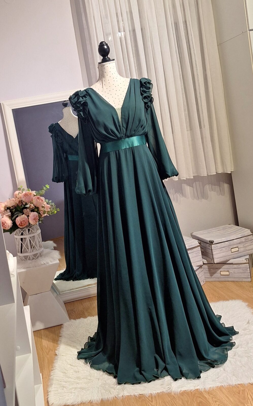 500. haljina duga smaragdno zelena, vel. 2XL (48) MPC 78,00 €(1)