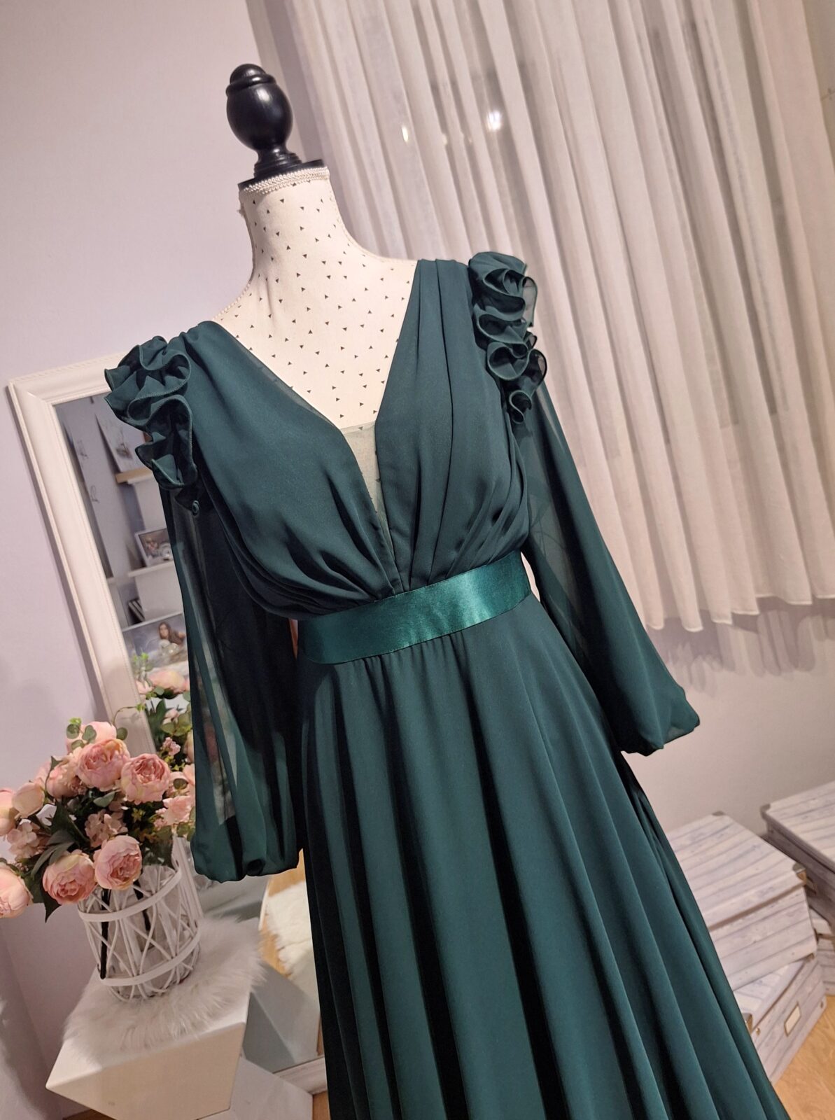 500. haljina duga smaragdno zelena, vel. 2XL (48) MPC 78,00 €(2)