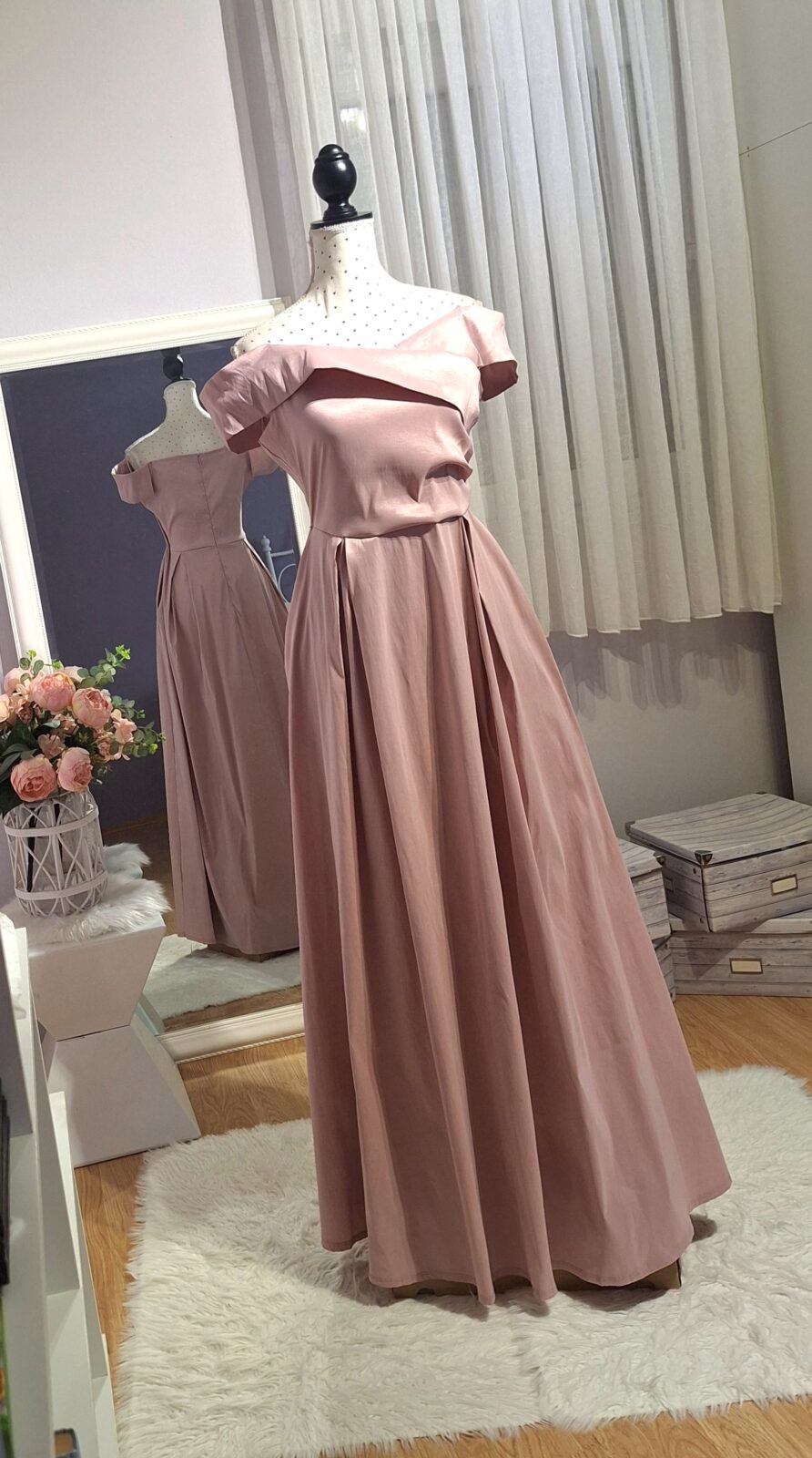 358. haljina duga prljavo roza, vel. XL- 1XL (42-44) MPC 56,00 € (1)