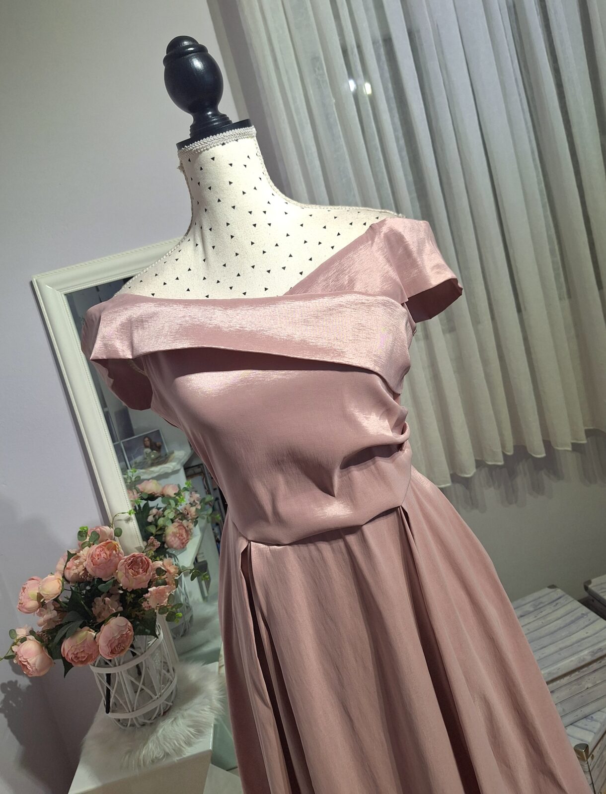 358. haljina duga prljavo roza, vel. XL- 1XL (42-44) MPC 56,00 € (2)