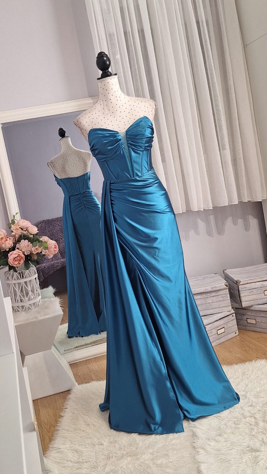 357. Haljina duga tirkizno plava, vel. S, MPC 69,00 €,