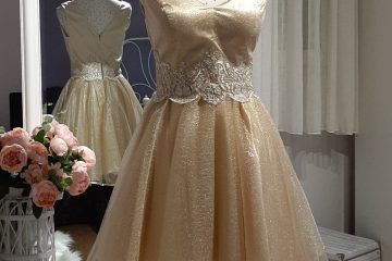 169. haljina zlatne boje sa šljokicama i čipkom, vel S,M,L, MPC 65,00 €