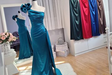 469. Haljina duga tirkizna na jedno rame, uni XS-S, MPC 59,00 € grudi 80-92 cm, struk 66-75 cm, duljina 155 cm (5)